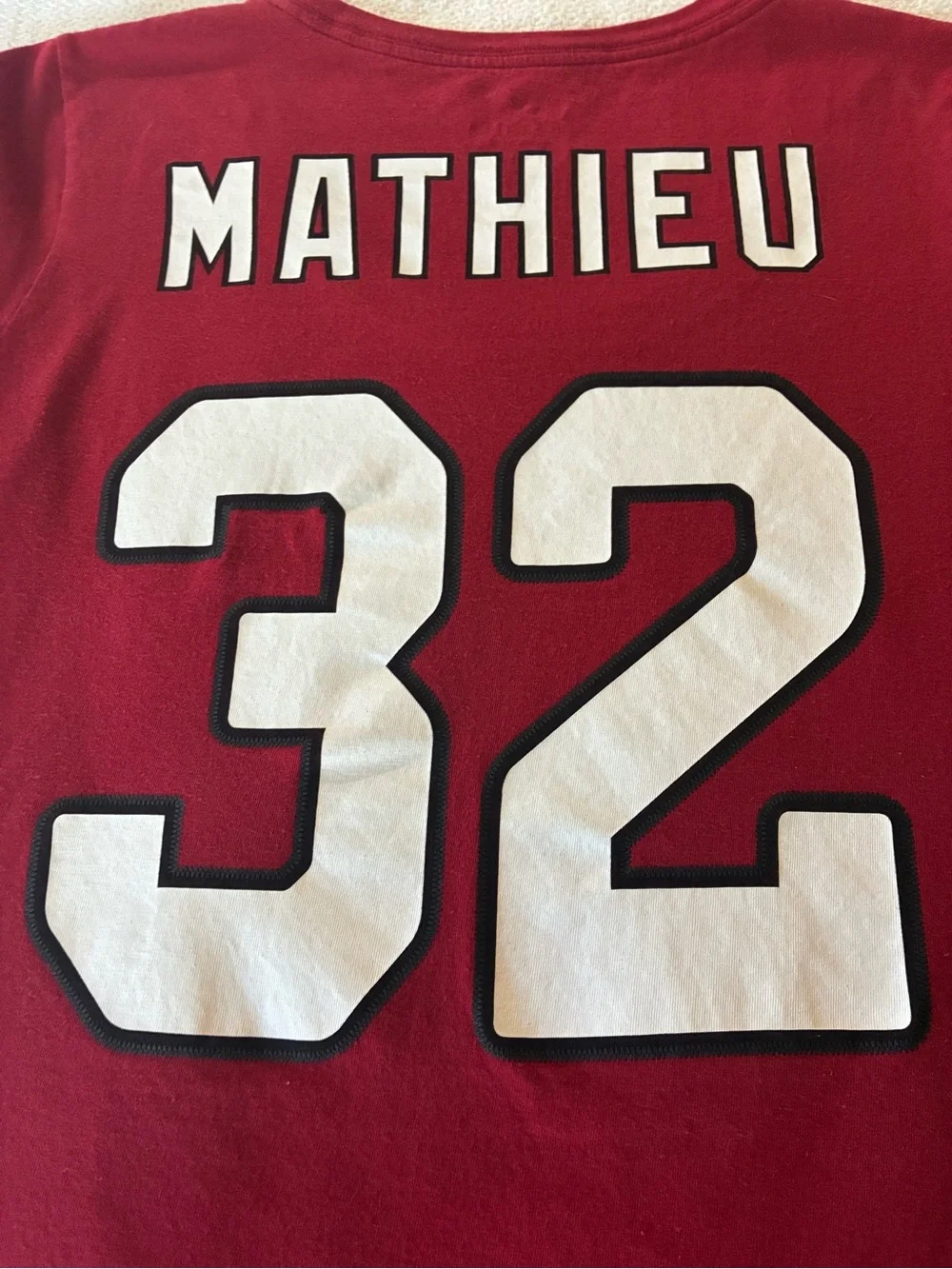 Nike Women's Red Arizona Cardinals Tyrann Mathieu #32 Graphic Tee